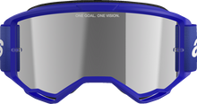 ALPINESTARS GOGGLES Vision 3 Goggle - Wordmark - Blue - Silver Mirror Lens 5103225-7266