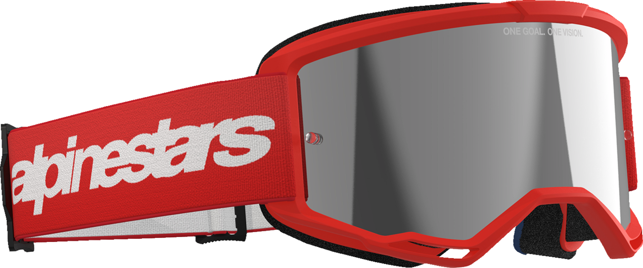 ALPINESTARS GOGGLES Vision 3 Goggle - Wordmark - Red - Silver Mirror Lens 5103325-3094