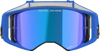 ALPINESTARS GOGGLES Supertech Goggle - Stream - Blue - ABS Vision - Blue Mirror Lens 5100625-7271