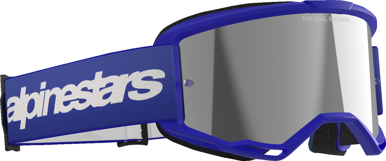 ALPINESTARS GOGGLES Vision 3 Goggle - Wordmark - Blue - Silver Mirror Lens 5103225-7266