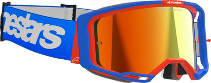 ALPINESTARS GOGGLES Vision 8 Goggle - Wordmark - Blue/Orange - Red Mirror 5101325-7303
