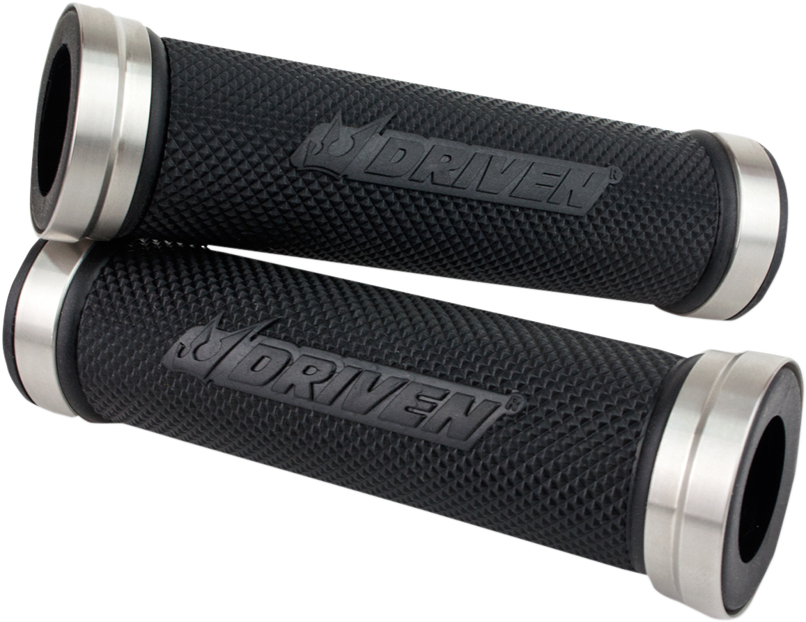 DRIVEN RACING D-Axis Grips - Stainless Steel/Black DXG-SS-BK