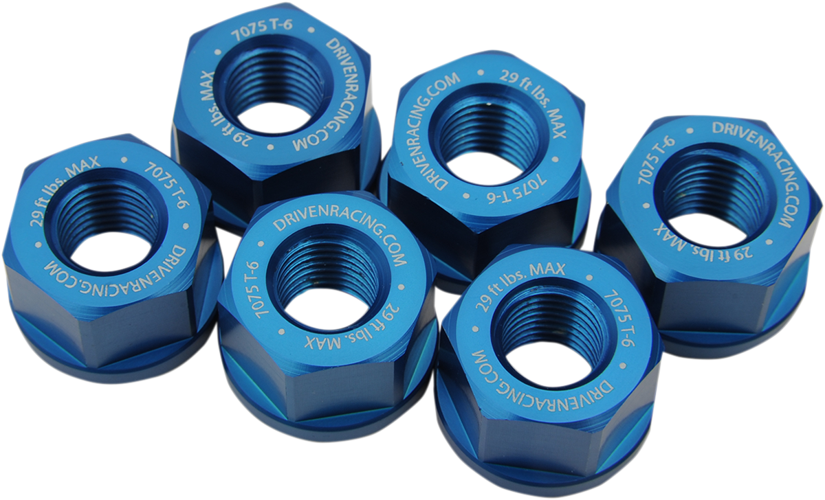 DRIVEN RACING Sprocket Nuts - Sport Bike - Blue - M10 x 1.25 DSNBL