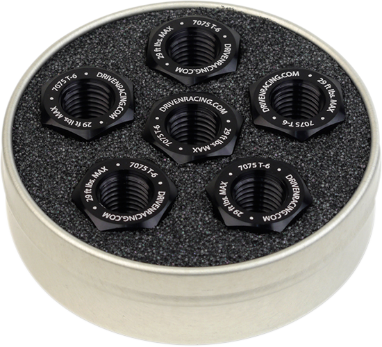 DRIVEN RACING Sprocket Nuts - 6-Bolt Hub - Black - M10 x 1.0 DSN6BK