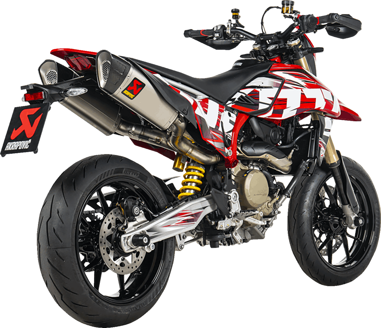 AKRAPOVIC Slip-On Line Mufflers - Titanium - Hypermotard 698 S-D6SO2-HAPLT