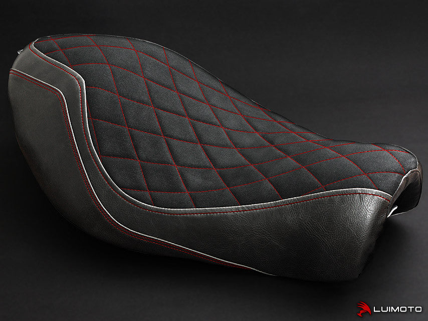 LUIMOTO (Diamond Edition) Rider Seat Covers for the HARLEY DAVIDSON SPORTSTER IRON 883 (04-15)