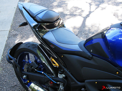 LUIMOTO (Sport) Rider Seat Covers for the YAMAHA YZF-R3 (2015-2018) & YZF-R25 (2014-2018)