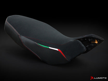 LUIMOTO TEAM ITALIA SUEDE Seat Cover for the DUCATI Hypermotard 1100 /796 (07-12) - Fits OEM Seat
