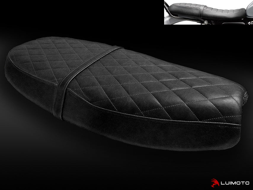 LUIMOTO Curve Top MOTORCYCLE SEAT COVERS FOR TRIUMPH SCRAMBLER 06-16 | BONNEVILLE 00-15 | T100 16