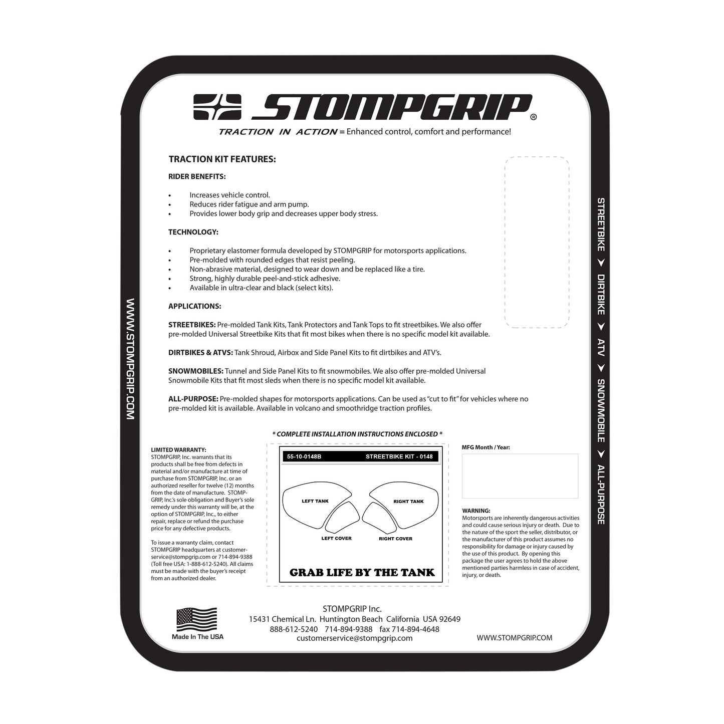 Stompgrip Streetbike Kit for the Ducati Panigale V4 (18-21) and Streetfighter V4 (20-22) - Icon - 0148