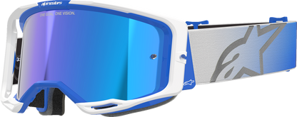 ALPINESTARS GOGGLES Vision 8 Goggle - Corp - Blue/White - Blue Mirror Lens 5101625-7274