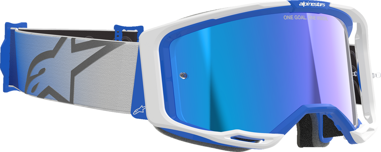 ALPINESTARS GOGGLES Vision 8 Goggle - Corp - Blue/White - Blue Mirror Lens 5101625-7274