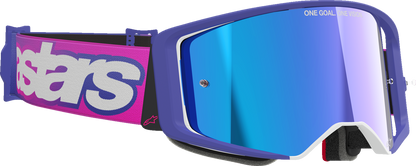 ALPINESTARS GOGGLES Supertech Vision Goggle - Vista - Purple Fluo/Pink - Blue Mirror Lens 5100226-3152
