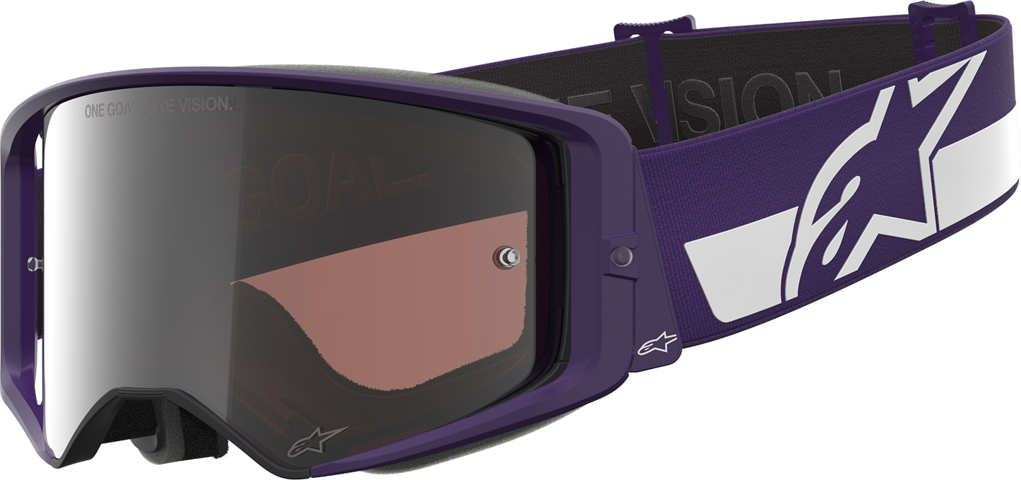 ALPINESTARS GOGGLES Supertech Goggle - Hunta 96 XXV - Purple/White - Silver Mirror Lens 5101226-3168