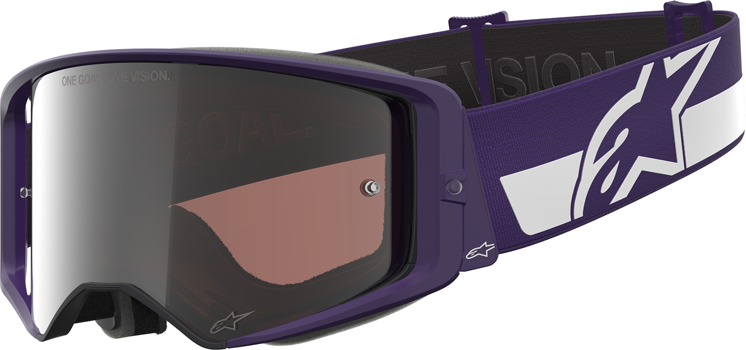 ALPINESTARS GOGGLES Supertech Goggle - Hunta 96 XXV - Purple/White - Silver Mirror Lens 5101226-3168