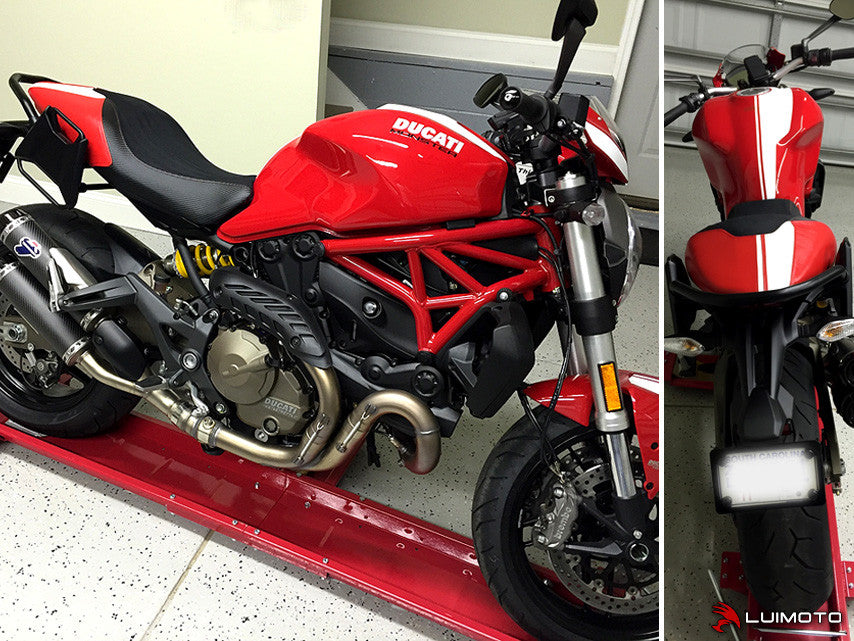 LUIMOTO Stripe Rider Seat Cover for the DUCATI MONSTER 1200/821