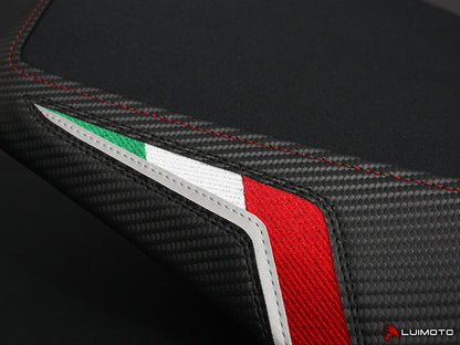 LUIMOTO Team Italia Rider Seat Cover For Comfort Seat for the Aprilia RSV4 (09-20) and Tuono V4 (11-21)