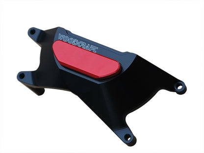 WOODCRAFT Yamaha FZ-09 (MT-09), FJ-09 Tracer, and XSR900 RHS Clutch Cover Protector Assembly Black  with Rubber Pad and Skid Plate Kit