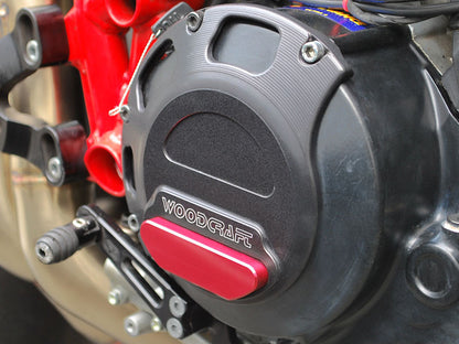 WOODCRAFT Wet Clutch RHS Cover Protecter Assembly Black for Ducati 848 / Evo, Streetfighter 848, and Monster 796/696/795 and 1100 Evo