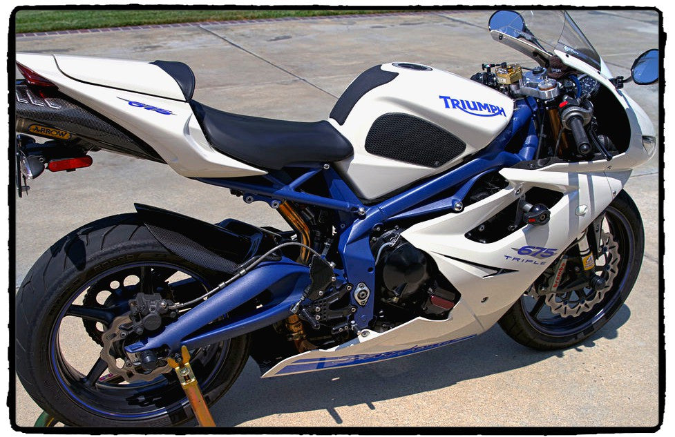 TechSpec Tank Grip Pads for the Triumph Daytona 675 (06-12) Street Triple (09-12) Includes TP#3 Dave Moss Design