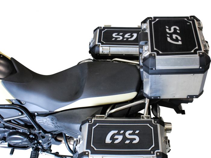 TechSpec Pannier Lid Guards for the BMW R 1200 GS (14+) BLACK on GRAY, COMBO KIT, RIGHT, LEFT & TAIL