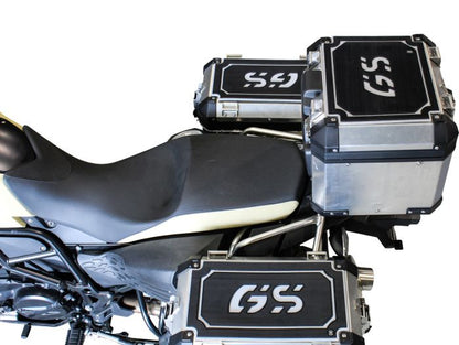TechSpec Pannier Lid Guards for the BMW R 1200 GS (14+) BLACK on GRAY, COMBO KIT, RIGHT, LEFT & TAIL