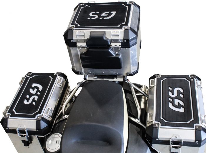 TechSpec Pannier Lid Guards for the BMW R 1200 GS (14+) BLACK on GRAY, COMBO KIT, RIGHT, LEFT & TAIL