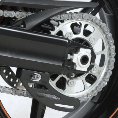 R&G Racing Toe Chain Guard for some models from: Aprilia, BMW, Ducati, Honda, Kawasaki, KTM, Suzuki, Triumph, Yamaha
