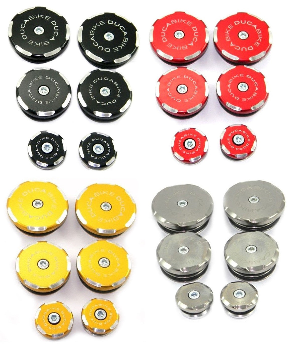 DBK Special Parts (Ducabike) Contrast Cut Frame Plug Kit for the Ducati Multistrada 1200 (2010-2014)