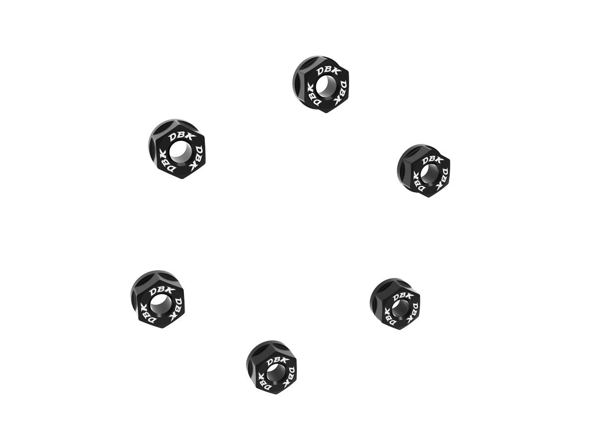 DBK Special Parts (Ducabike) Sprocket Nuts for Ducati, KTM, Triumph with Dual Sided Swingarms (set of 6) - M10 x1.25