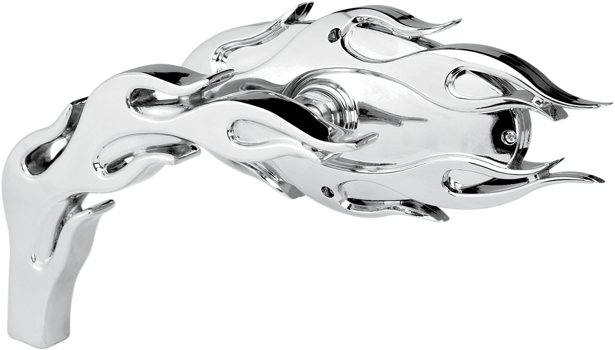 ARLEN NESS Mirror - Micro - Flamed - Side View - Oval - Chrome - Left 13-070