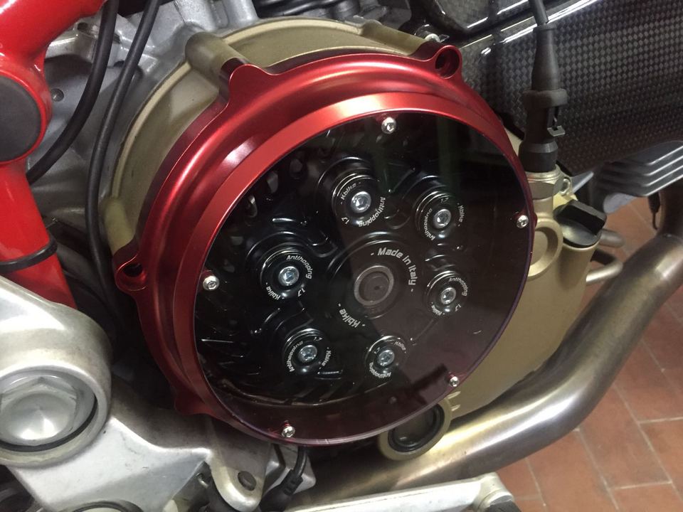 KBike Clear Dry Clutch Cover for Ducati's wth a slipper clutch