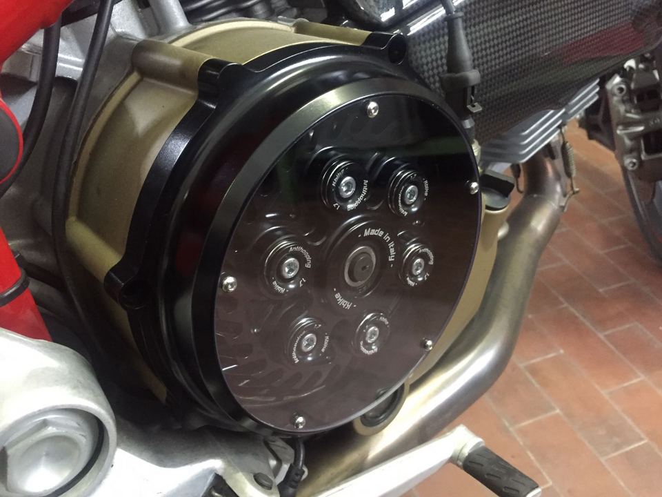KBike Clear Dry Clutch Cover for Ducati's wth a slipper clutch