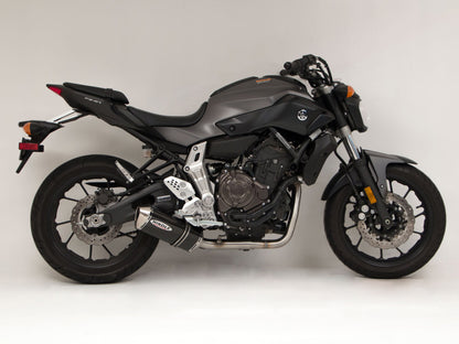 Hindle Exhaust for Yamaha FZ-07 / XSR700 (15+) with Evolution Black Ceramic Muffler