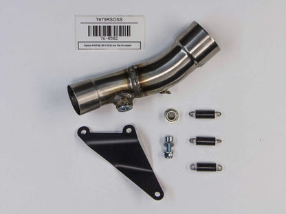 Hindle Truimph 675 / 675R (13+) Slipon Adapter Slipon Adapter w/hanger with Evolution Titanium Muffler w/Black Ceramic Tip