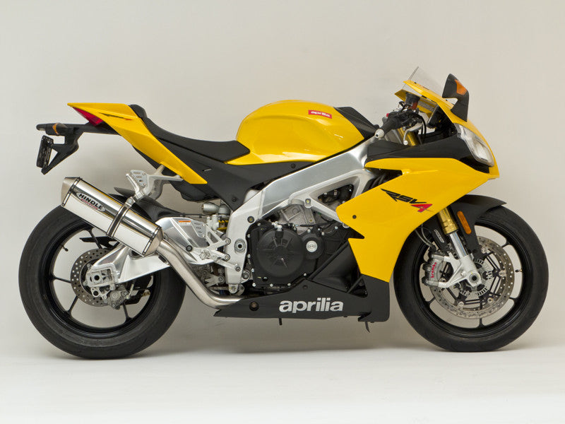 Hindle Exhaust for Aprilia RSV4 (09-20) Slipon Adapter High with Hanger with Evolution Carbon Fiber Muffler with Carbon Tip