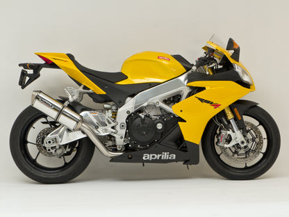 Hindle Exhaust for Aprilia RSV4 (09-20) Slipon Adapter High with Hanger with Evolution Carbon Fiber Muffler with Carbon Tip