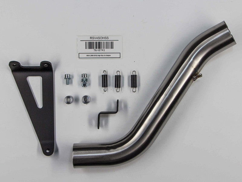 Hindle Exhaust for Aprilia RSV4 (09-20) Slipon Adapter High with Hanger with Evolution Polished SS Muffler