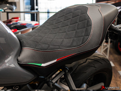 LUIMOTO (Diamond Edition) Rider Seat Cover for the 2017+ DUCATI MONSTER 1200 / 821