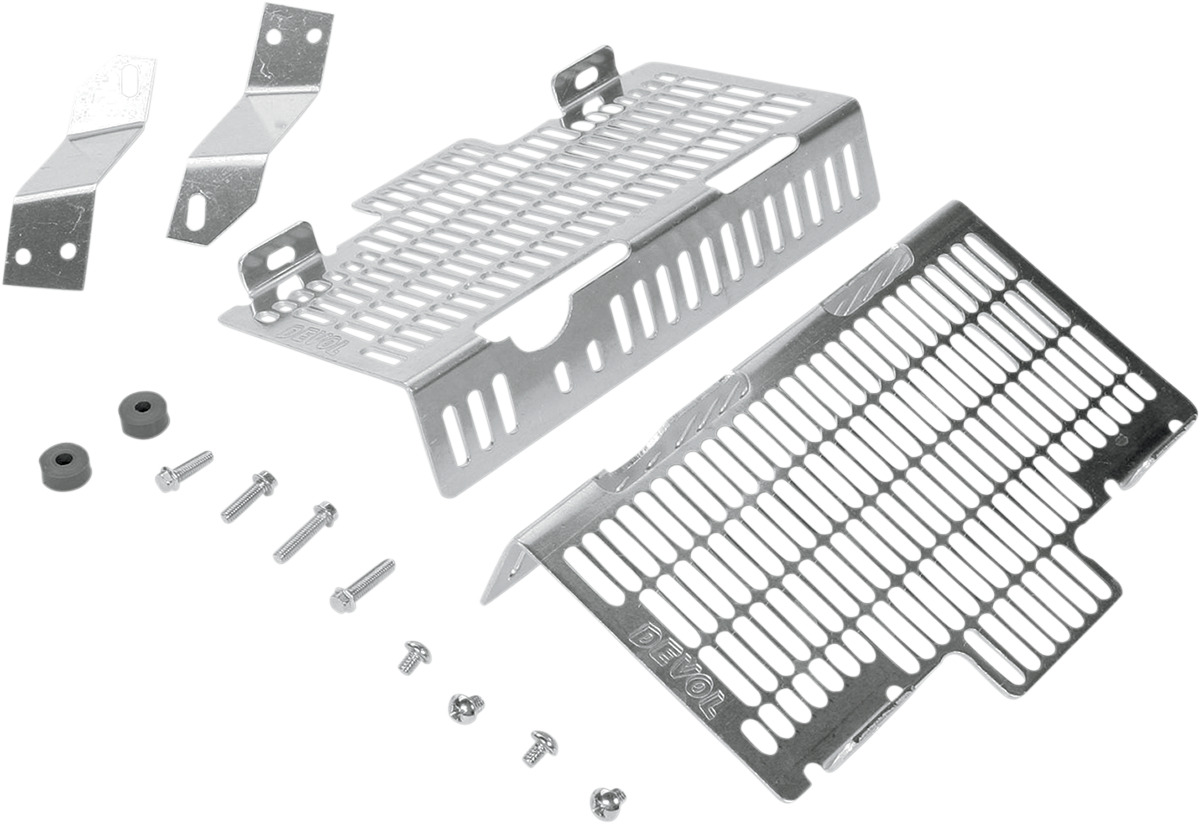 DEVOL Radiator Guards - Brushed Aluminum - Honda 0101-1103