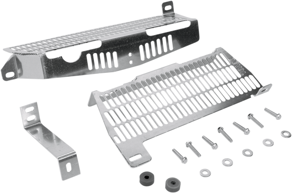 DEVOL Radiator Guards - Brushed Aluminum - Kawasaki 0101-2101