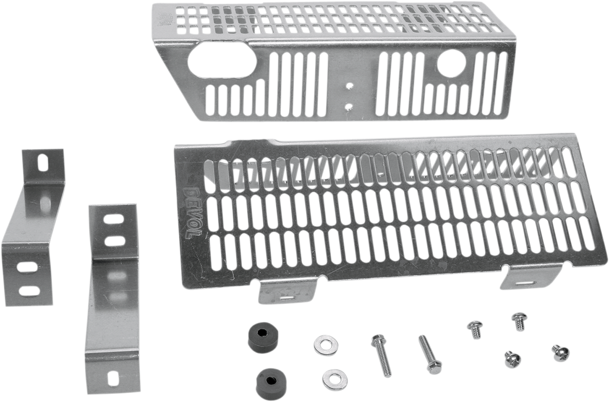 DEVOL Radiator Guards - Brushed Aluminum - Yamaha 0101-5402
