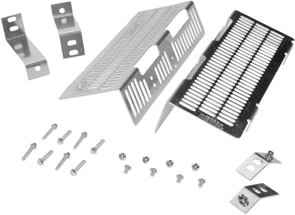 DEVOL Radiator Guards - Brushed Aluminum - Yamaha 0101-5504