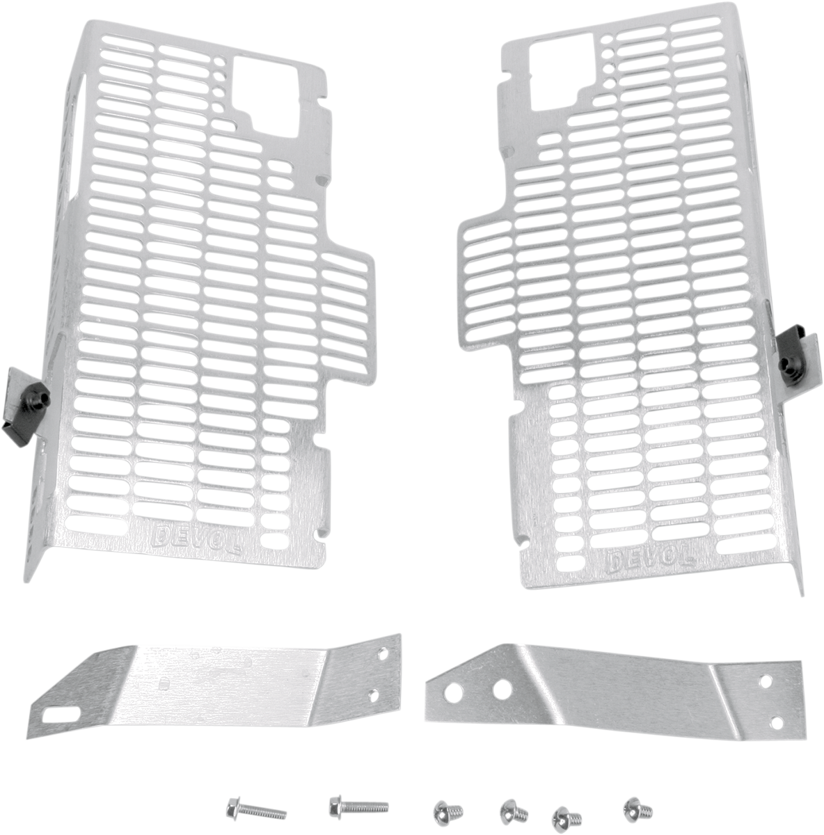 DEVOL Radiator Guards - Brushed Aluminum - Honda 0101-1205