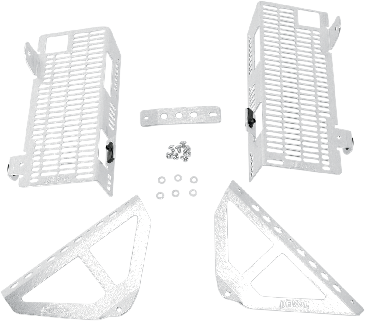 DEVOL Radiator Guards - Brushed Aluminum - Honda 0101-1207