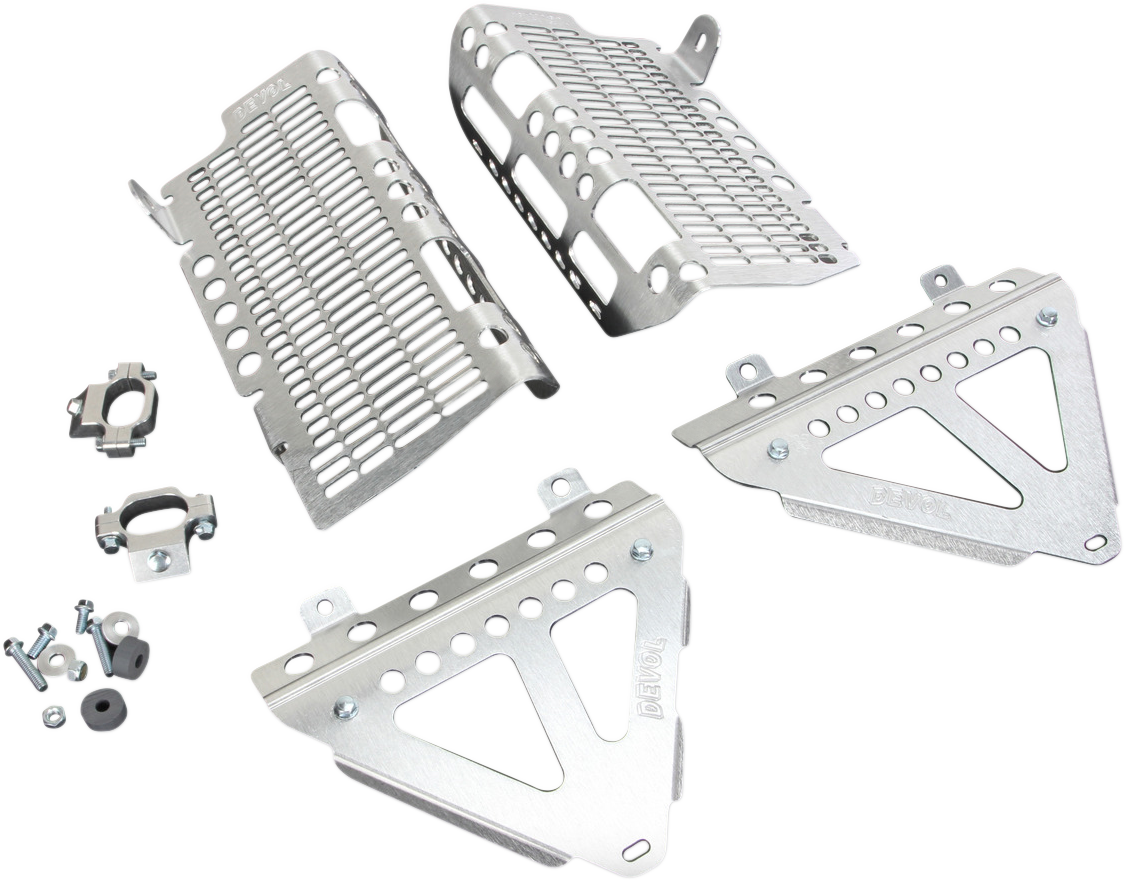 DEVOL Radiator Guards - Brushed Aluminum - Honda 0101-1210