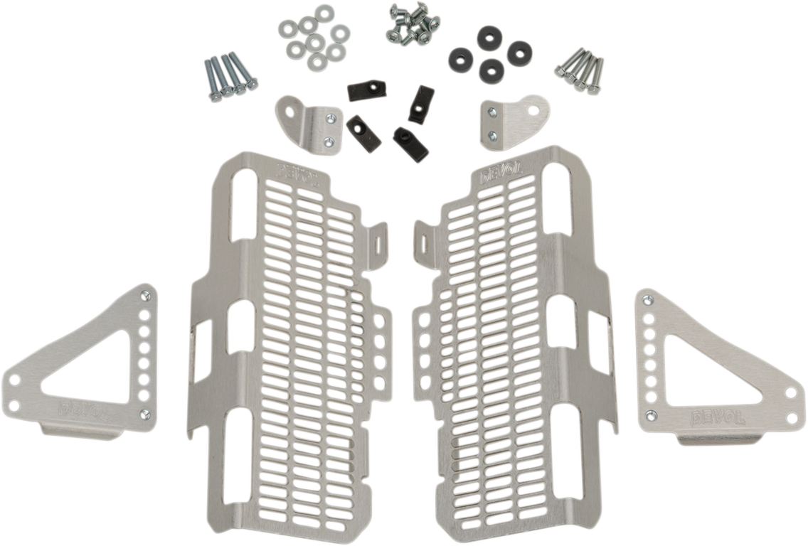 DEVOL Radiator Guards - Brushed Aluminum - Yamaha 0101-5601