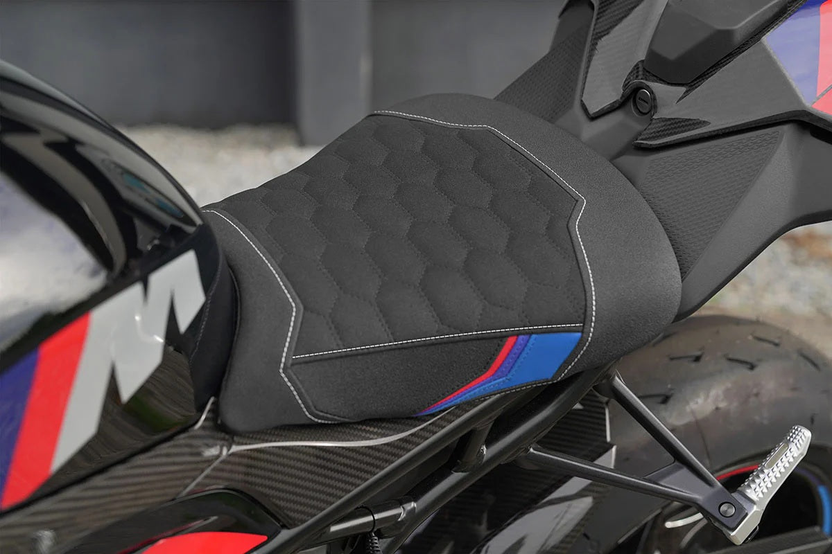 LUIMOTO (Motorsports) M SPORT Rider Seat Cover for the BMW M1000RR (2023+) - Fits M Sport Seat Only