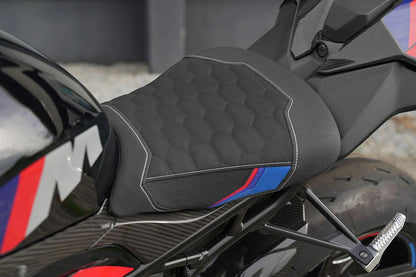 LUIMOTO (Motorsports) M SPORT Rider Seat Cover for the BMW M1000RR (2023+) - Fits M Sport Seat Only