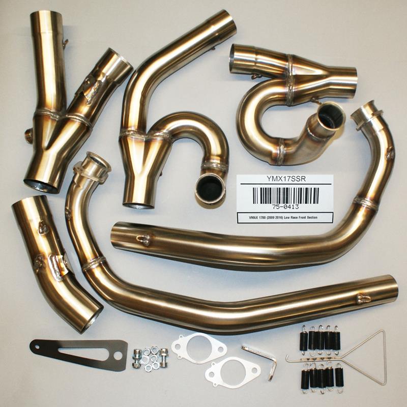 Hindle Exhaust for Yamaha Vmax (09-15)  with 14x2.25 Evolution Black Ceramic Muffler Stealth